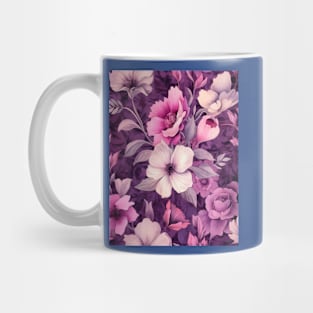 Purple and Pink Flowers Pattern Mug